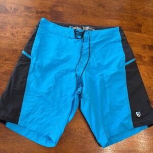 Kuhl Men's Mutiny blue Black swim trunks Board Shorts size 32